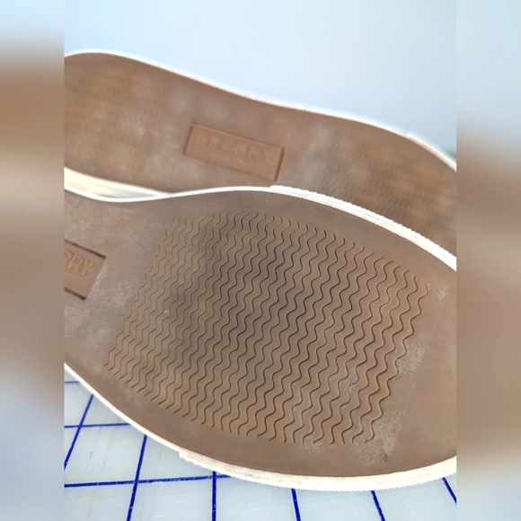 Sperry Striped Blue & White Sneakers – Women’s 9.5, Leather Laces - Picture 16 of 16